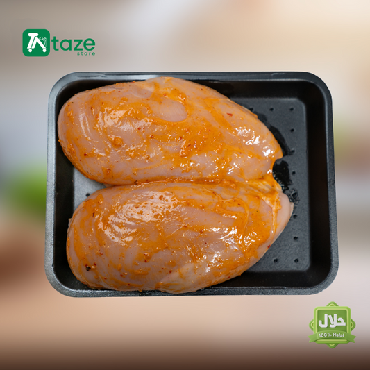 halal chicken breasts marinated